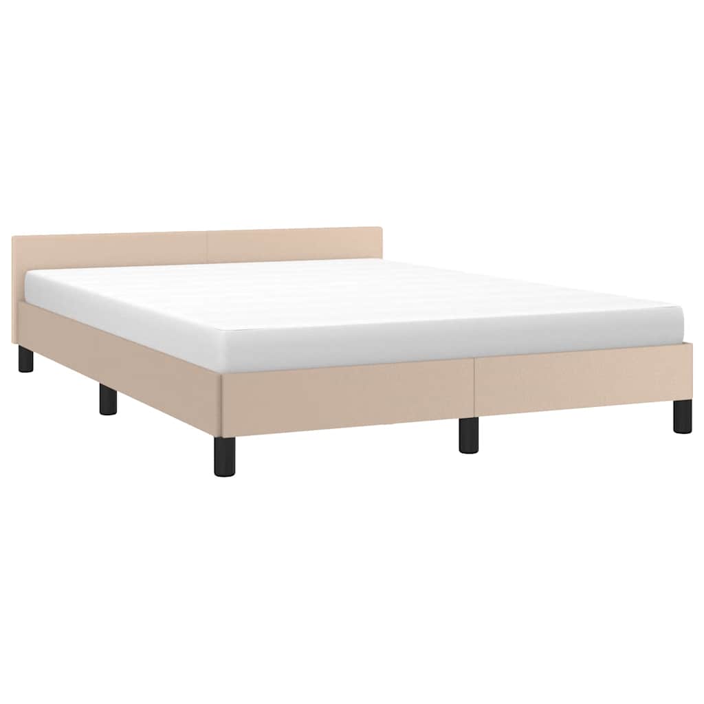 Bed frame with headboard without mattress Cappuccino 140x200 cm