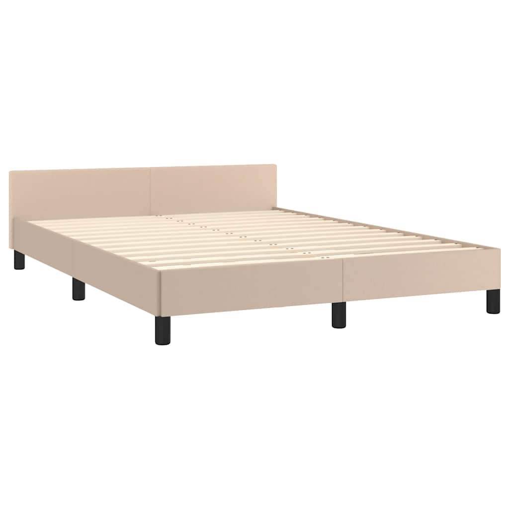 Bed frame with headboard without mattress Cappuccino 140x200 cm