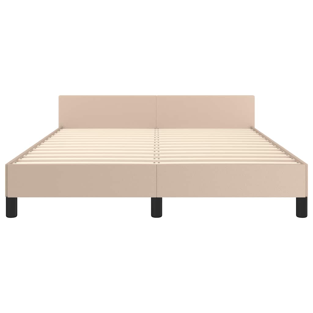 Bed frame with headboard without mattress Cappuccino 140x200 cm