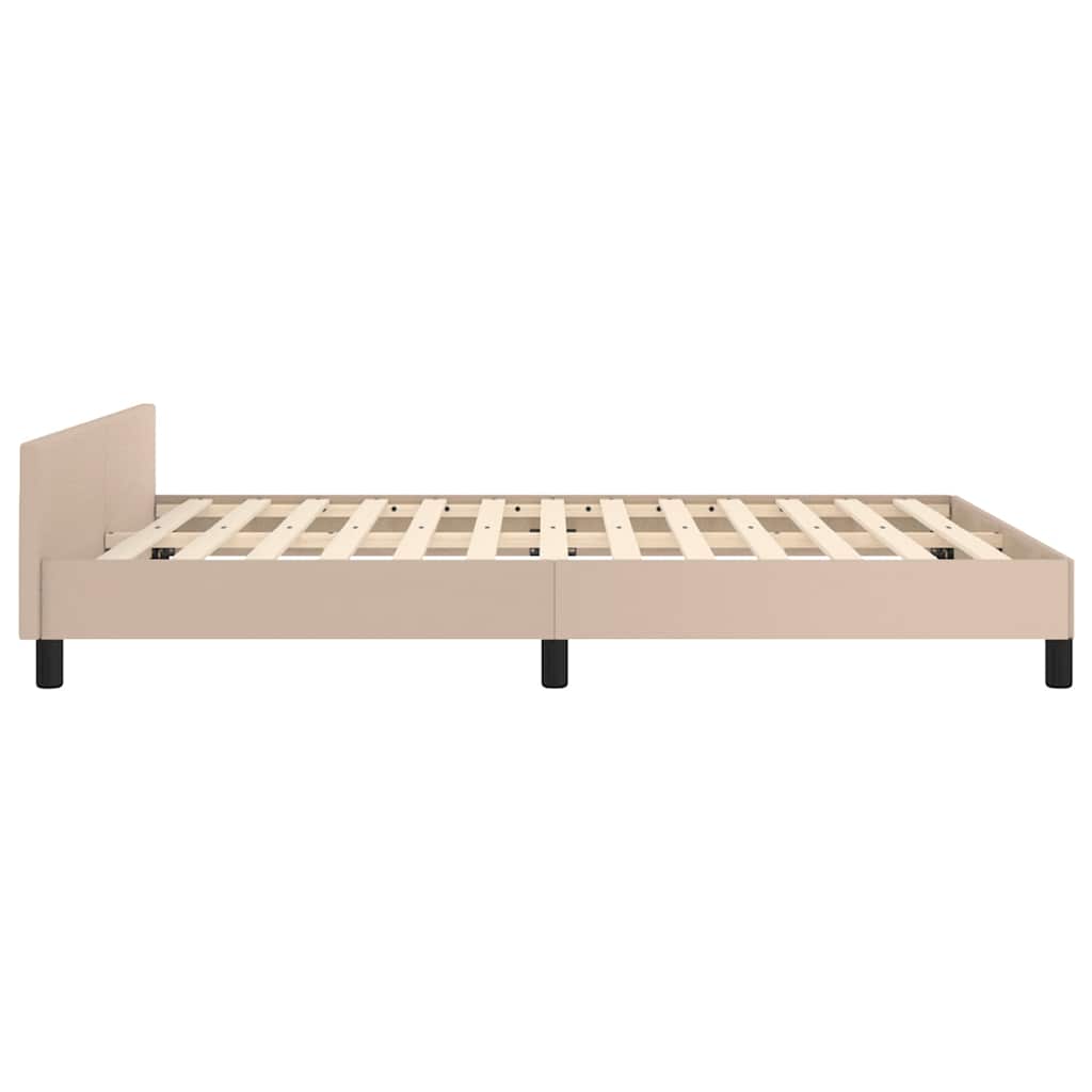 Bed frame with headboard without mattress Cappuccino 140x200 cm