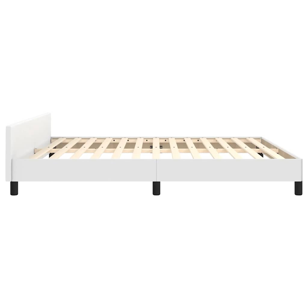 Bed frame with headboard without mattress white 160x200 cm
