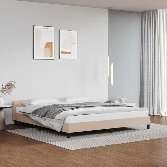 Bed frame with headboard without mattress Cappuccino 160x200 cm