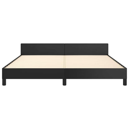 Bettgestell mit Kopfteil ohne Matratze Schwarz 180x200 cm