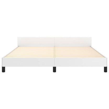Bettgestell mit Kopfteil ohne Matratze Weiß 180x200 cm
