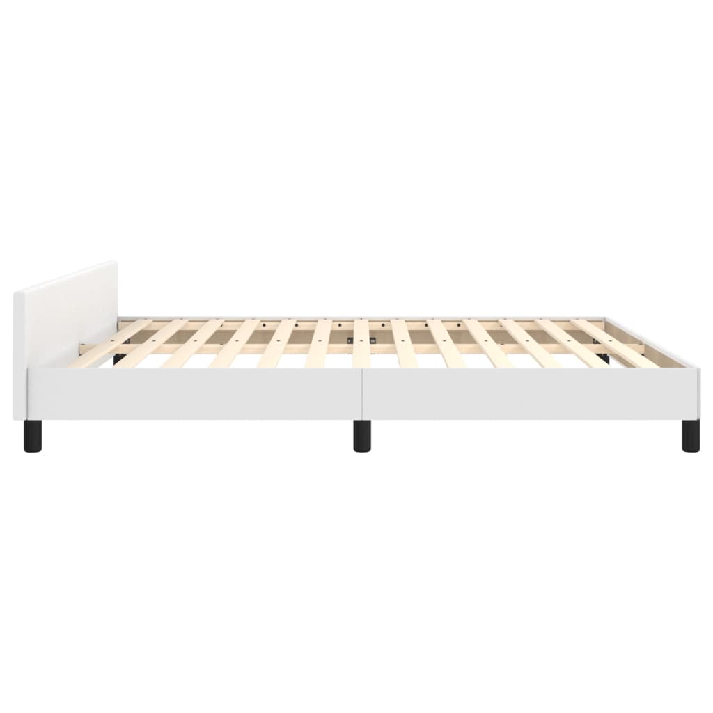 Bed frame with headboard without mattress white 180x200 cm