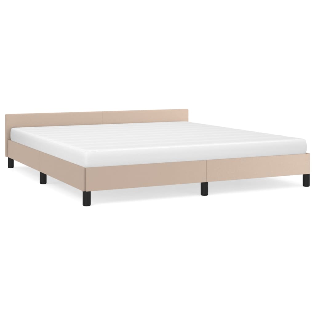 Bed frame with headboard without mattress Cappuccino 180x200 cm