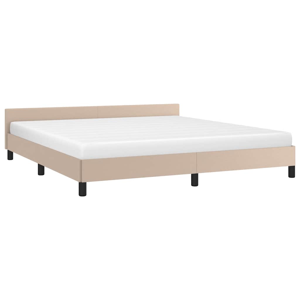 Bed frame with headboard without mattress Cappuccino 180x200 cm
