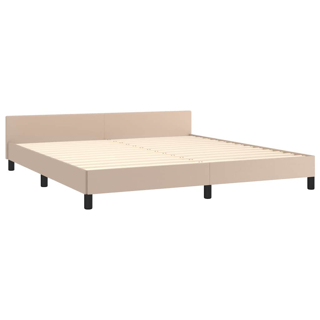 Bed frame with headboard without mattress Cappuccino 180x200 cm