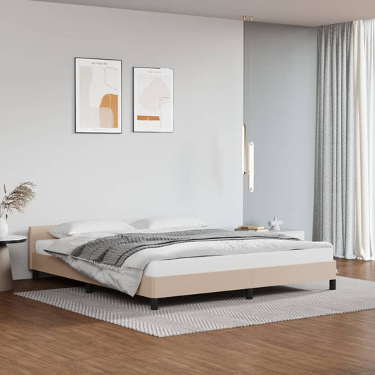 Bed frame with headboard without mattress Cappuccino 180x200 cm
