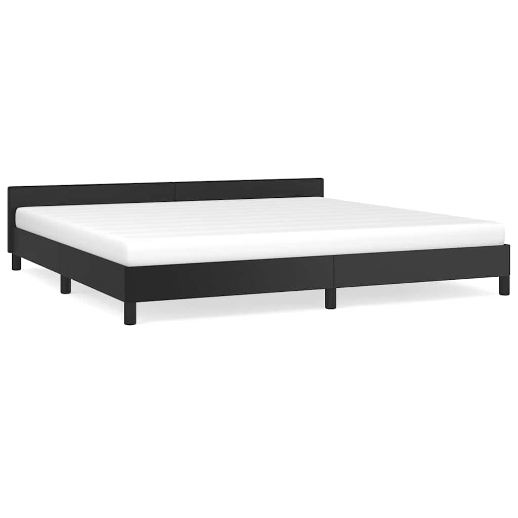 Bed frame with headboard without mattress black 200x200 cm