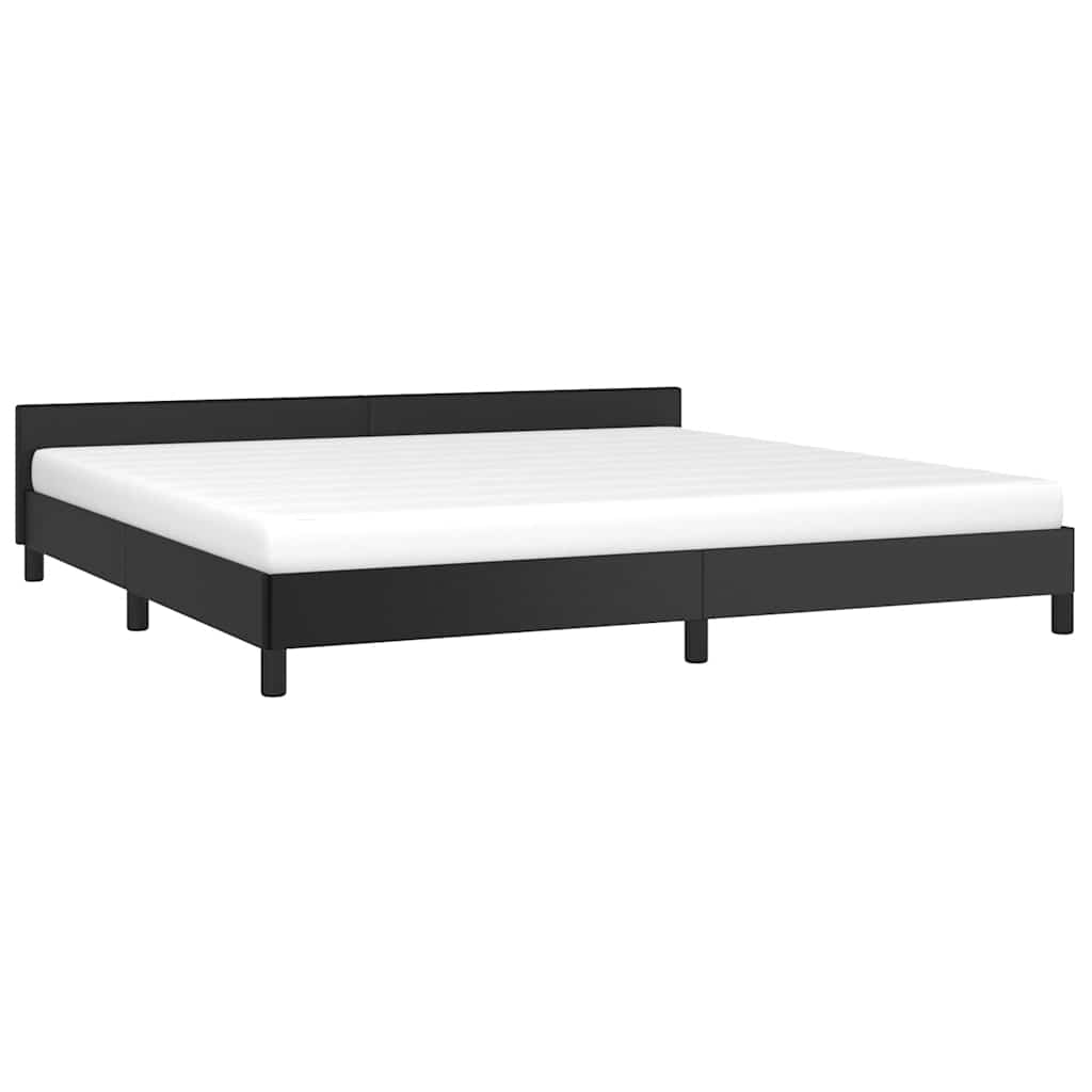 Bed frame with headboard without mattress black 200x200 cm