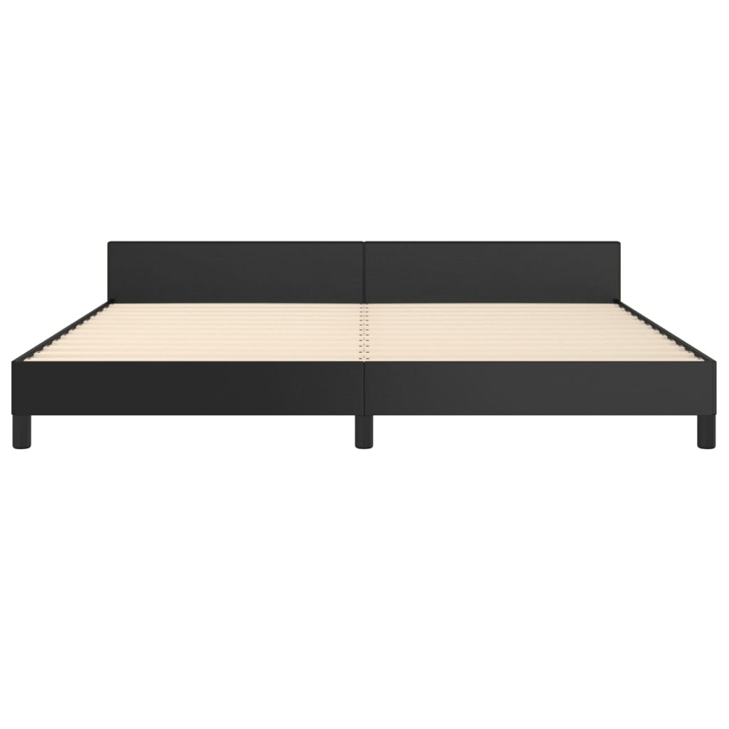 Bed frame with headboard without mattress black 200x200 cm