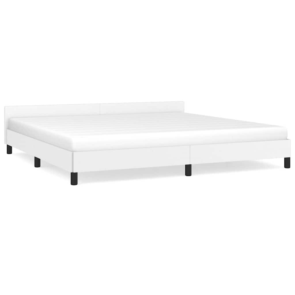 Bed frame with headboard without mattress white 200x200 cm