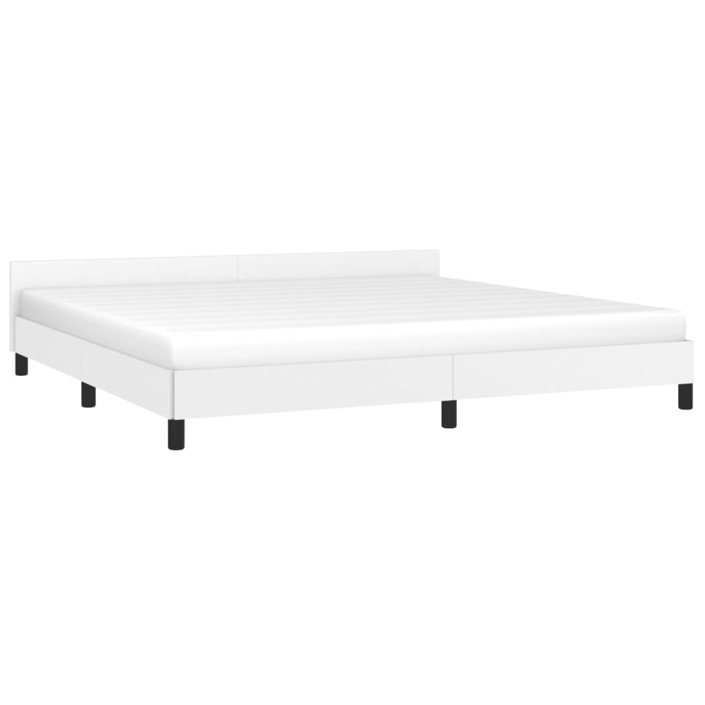 Bed frame with headboard without mattress white 200x200 cm