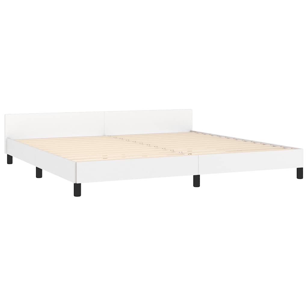 Bed frame with headboard without mattress white 200x200 cm