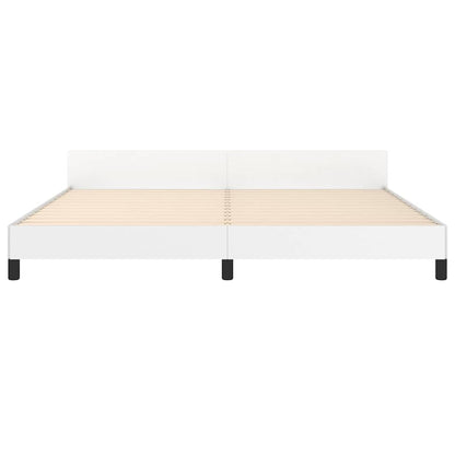 Bettgestell mit Kopfteil ohne Matratze Weiß 200x200 cm