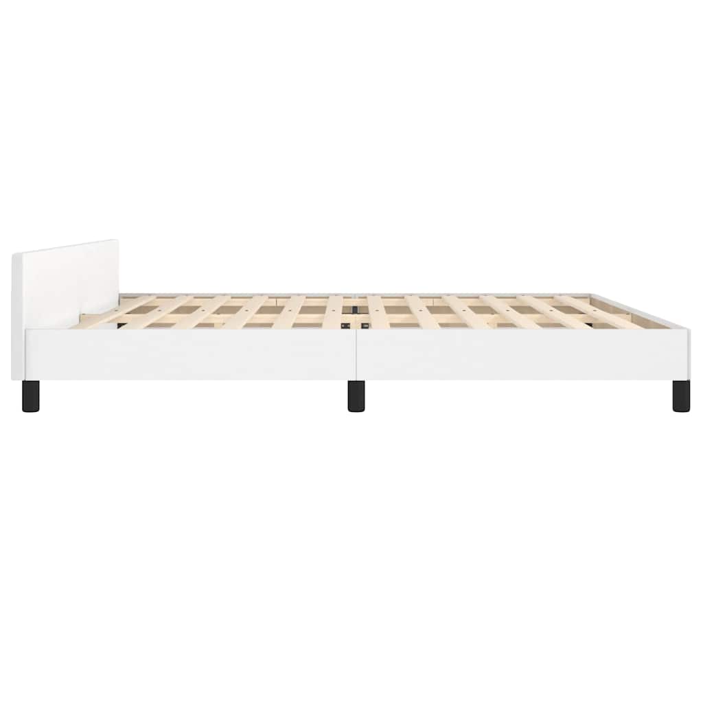 Bed frame with headboard without mattress white 200x200 cm