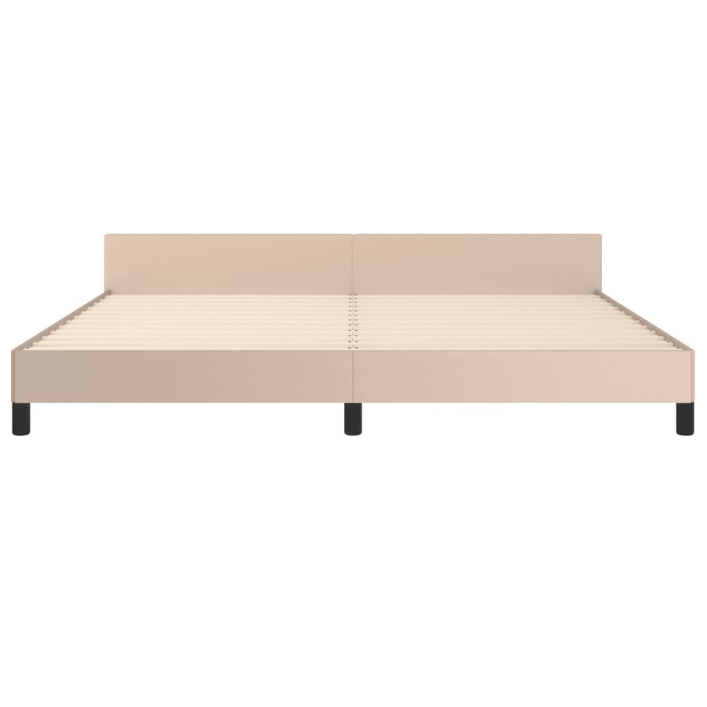 Bed frame with headboard without mattress Cappuccino 200x200 cm
