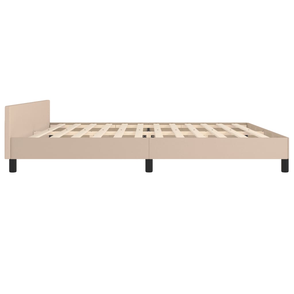 Bed frame with headboard without mattress Cappuccino 200x200 cm