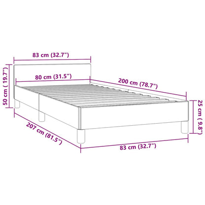 Bettgestell ohne Matratze Dunkelgrau 80x200 cm Samt