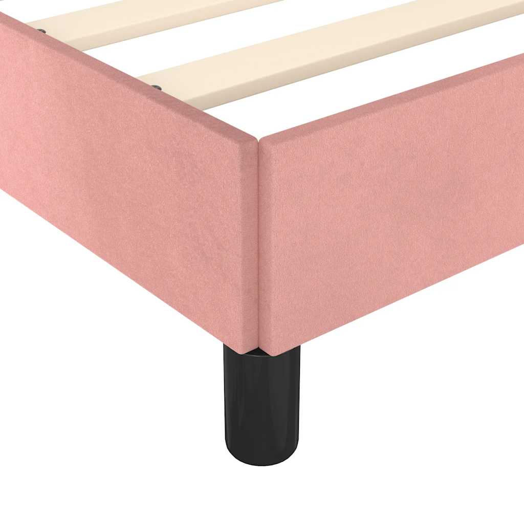 Bed frame with headboard without mattress pink 80x200 cm velvet