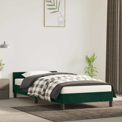 Bettgestell ohne Matratze Dunkelgrün 90x190 cm Samt