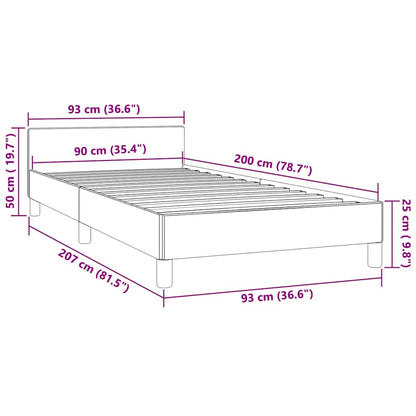 Bettgestell ohne Matratze Dunkelgrau 90x200 cm Samt