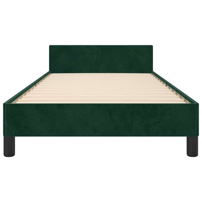 Bettgestell ohne Matratze Dunkelgrün 90x200 cm Samt