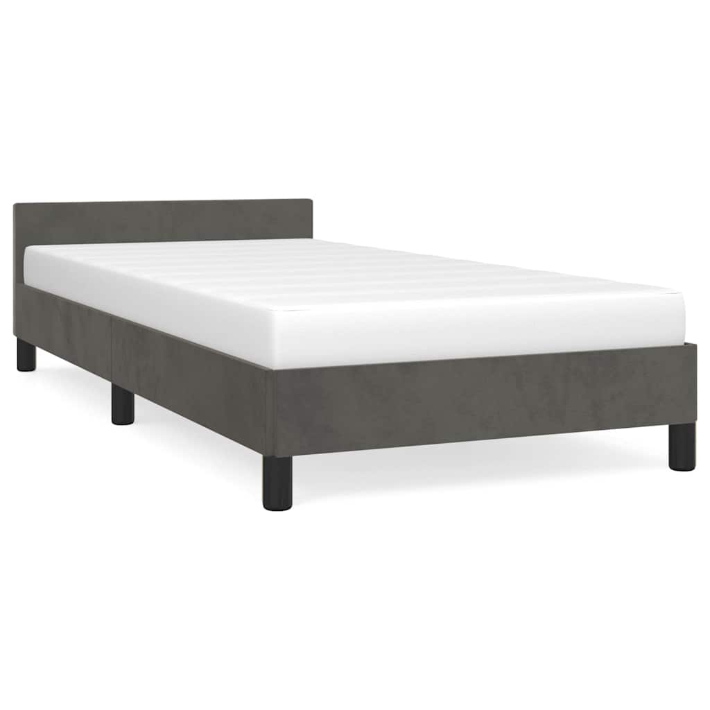 Bettgestell ohne Matratze Dunkelgrau 100x200 cm Samt