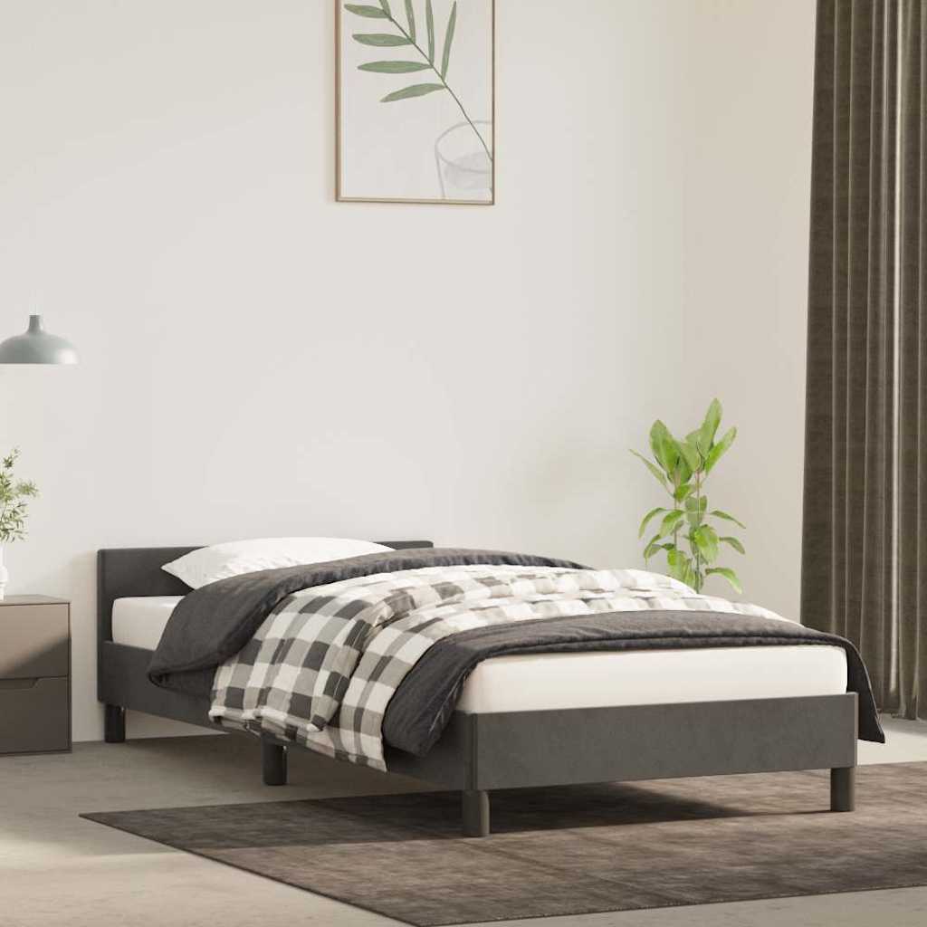 Bettgestell ohne Matratze Dunkelgrau 100x200 cm Samt