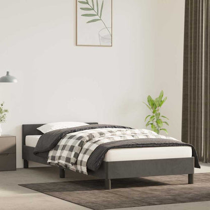 Bettgestell ohne Matratze Dunkelgrau 100x200 cm Samt