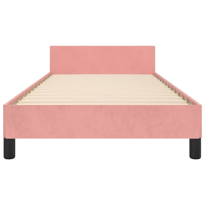Bettgestell mit Kopfteil ohne Matratze Rosa 100x200 cm Samt