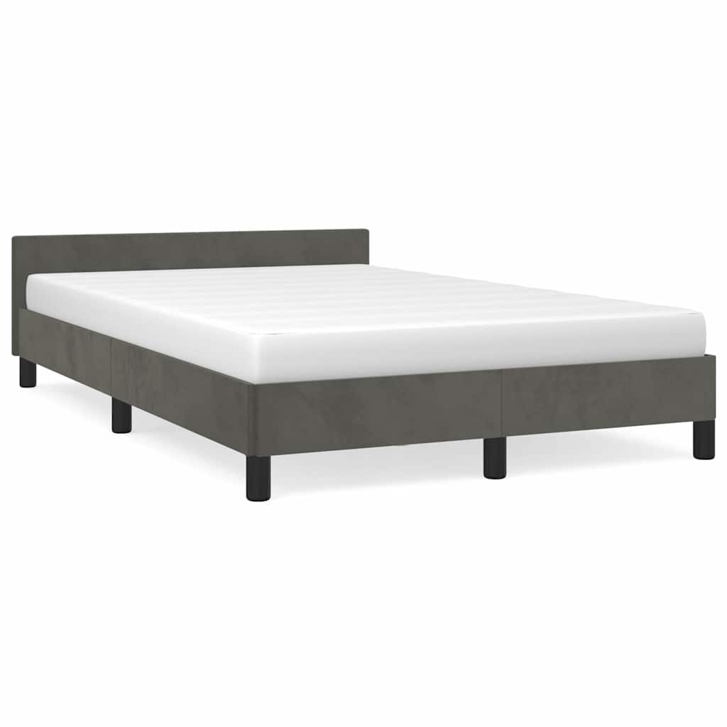Bettgestell ohne Matratze Dunkelgrau 120x200 cm Samt