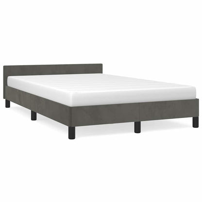 Bettgestell ohne Matratze Dunkelgrau 120x200 cm Samt