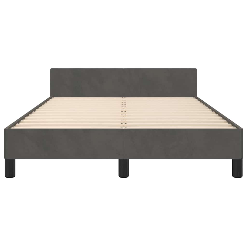 Bettgestell ohne Matratze Dunkelgrau 120x200 cm Samt
