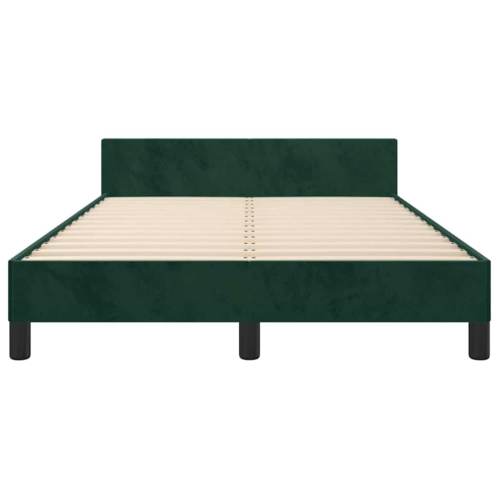 Bettgestell ohne Matratze Dunkelgrün 120x200 cm Samt