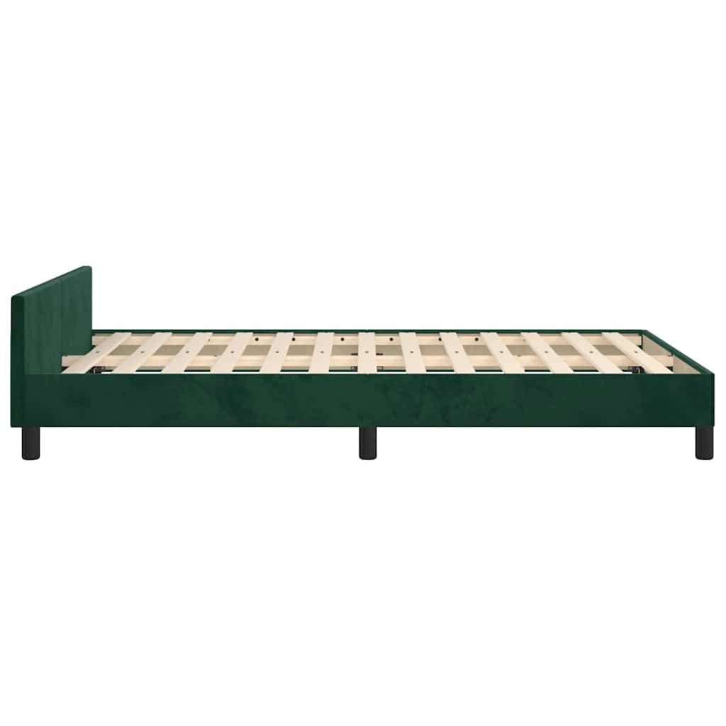 Bettgestell ohne Matratze Dunkelgrün 120x200 cm Samt