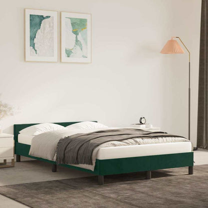 Bettgestell ohne Matratze Dunkelgrün 120x200 cm Samt