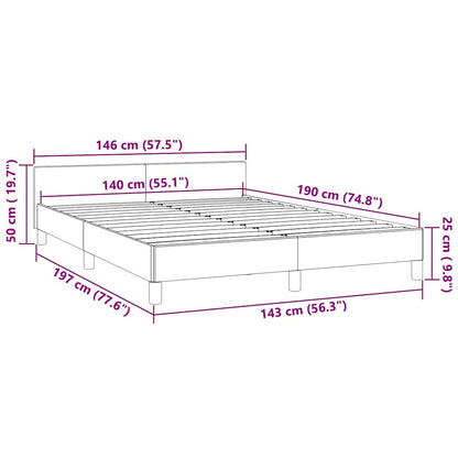 Bettgestell ohne Matratze Hellgrau 140x190 cm Samt