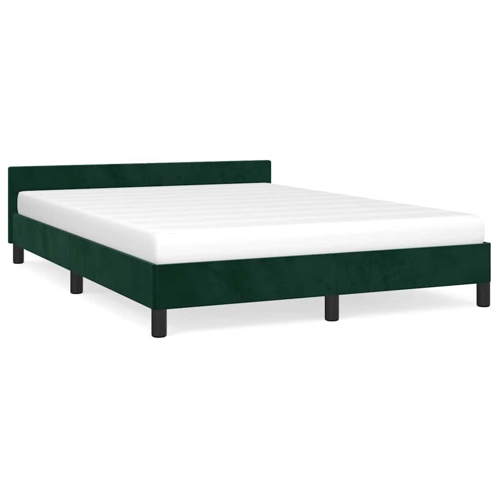 Bettgestell ohne Matratze Dunkelgrün 140x190 cm Samt