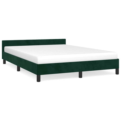 Bettgestell ohne Matratze Dunkelgrün 140x190 cm Samt