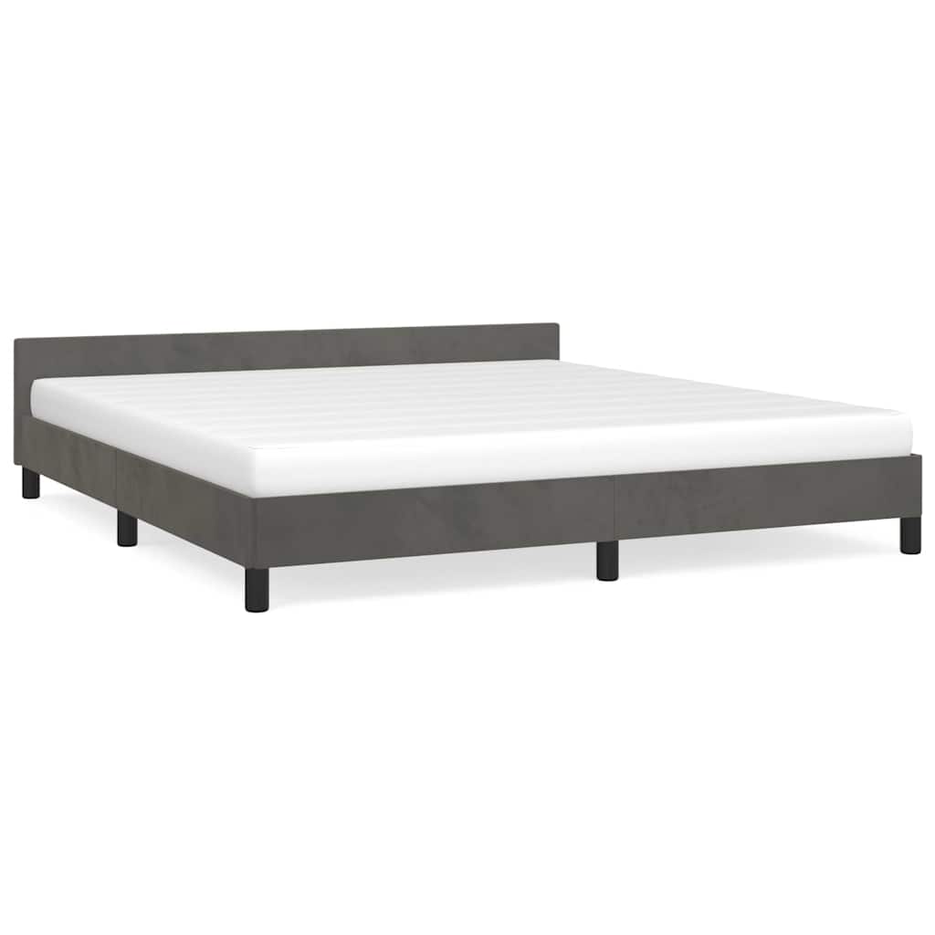 Bettgestell ohne Matratze Dunkelgrau 160x200 cm Samt