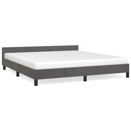 Bettgestell ohne Matratze Dunkelgrau 160x200 cm Samt