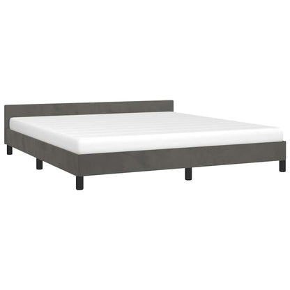 Bettgestell ohne Matratze Dunkelgrau 160x200 cm Samt