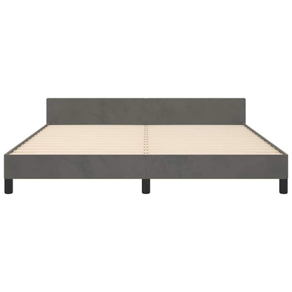 Bettgestell ohne Matratze Dunkelgrau 160x200 cm Samt