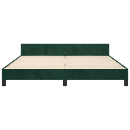 Bettgestell ohne Matratze Dunkelgrün 160x200 cm Samt