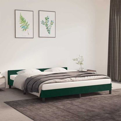 Bettgestell ohne Matratze Dunkelgrün 160x200 cm Samt