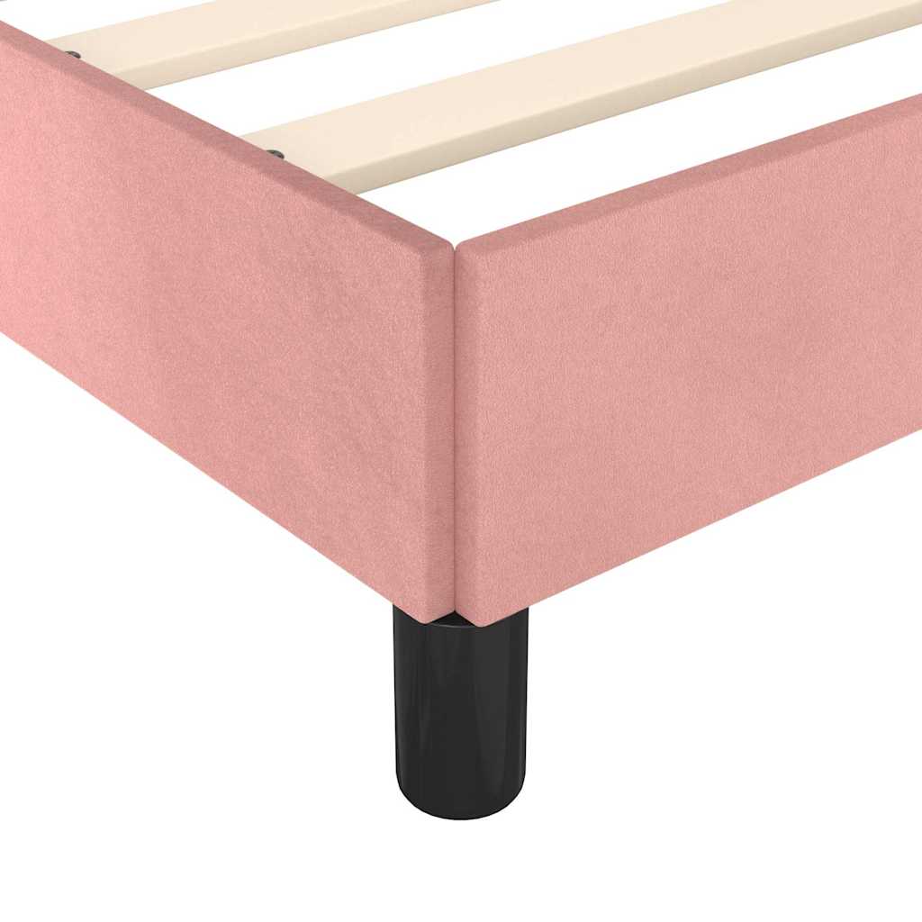 Bed frame with headboard without mattress pink 160x200 cm velvet
