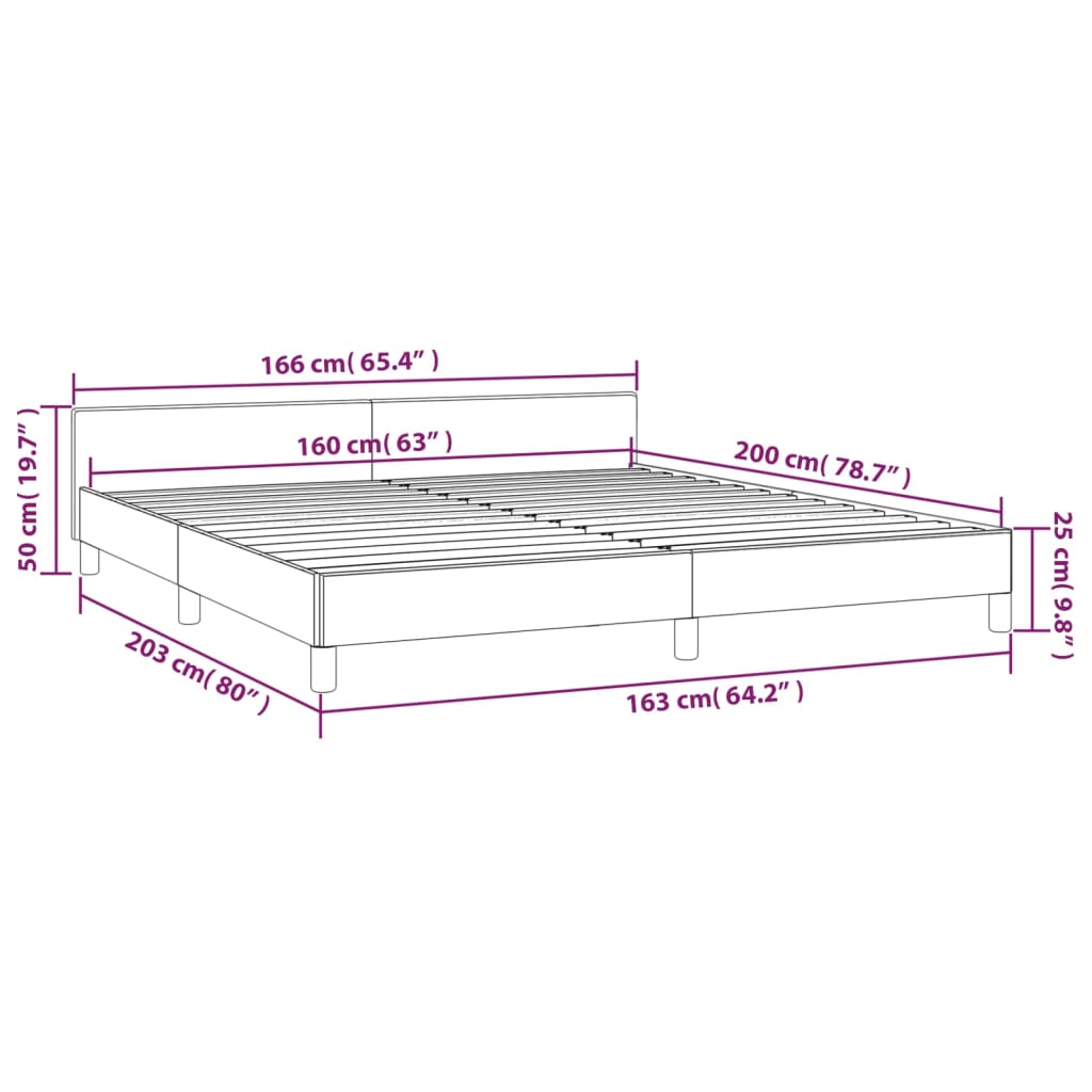 Bed frame with headboard without mattress pink 160x200 cm velvet