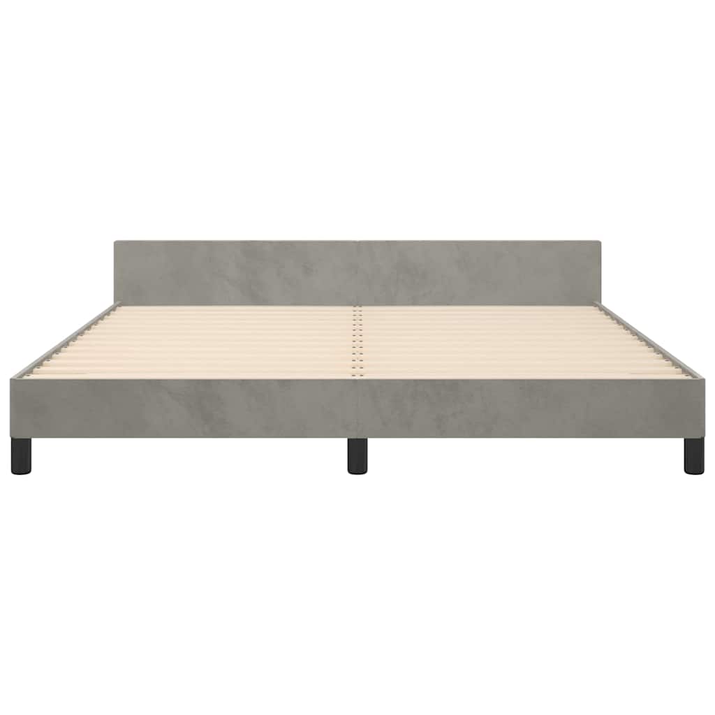Bettgestell ohne Matratze Hellgrau 180x200 cm Samt